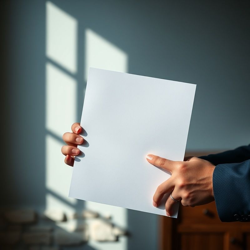 Roki, ki držita dokument v pisarni z azurno hladno svetlobo